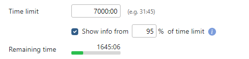 Info about project time limit